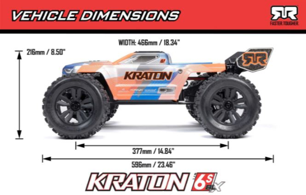 ARA8608V6T2 Arrma KRATON-v6 1:8/6S RTR blue/pink